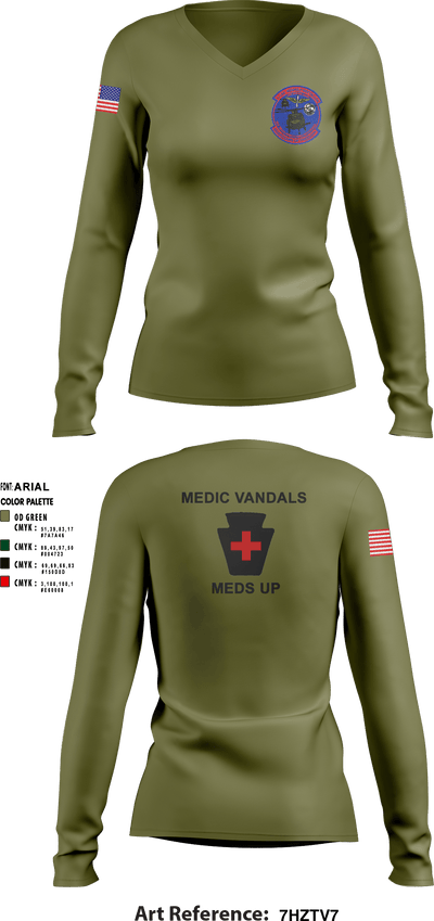 1-150TH AHB MED 80933966 Women's Long Sleeve V-neck Shirt - 4