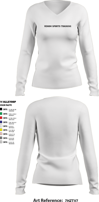 Women's Long Sleeve Vneck Shirt, Venom Sports Training, Men's Basketball, Teamtime, Team time, sublimation, custom sports apparel, team uniforms, spirit wear, spiritwear, sports uniforms, custom shirts, team store, custom team store, fundraiser sports, apparel fundraiser