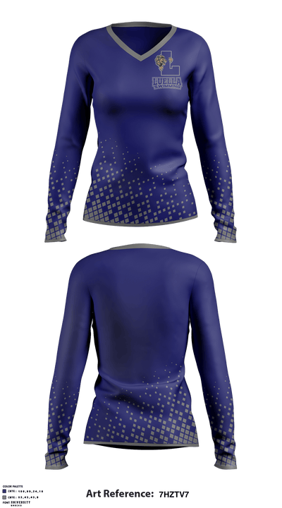 Luella High School Swimming 42999837 Women's Long Sleeve V-neck Shirt - 1