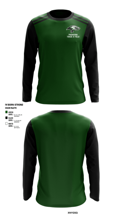 Pasadena High School Track 98345683 Long Sleeve Performance Shirt - 1