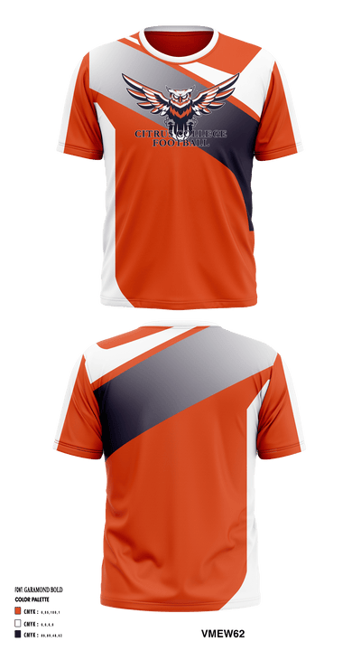 Citrus College Football 28517237 Short Sleeve Performance Shirt - 1