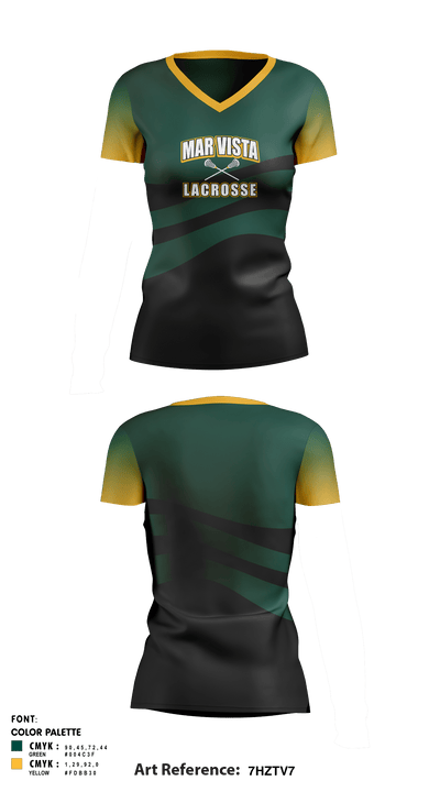Mar Vista lacrosse 64018254 Women's Short Sleeve V-neck Shirt - 6