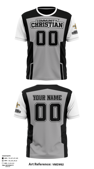 Community Christian College Football 1126993 Short Sleeve Performance Shirt - 1