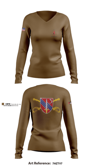 Women's Long Sleeve Vneck Shirt, , Army, Teamtime, Team time, sublimation, custom sports apparel, team uniforms, spirit wear, spiritwear, sports uniforms, custom shirts, team store, custom team store, fundraiser sports, apparel fundraiser
