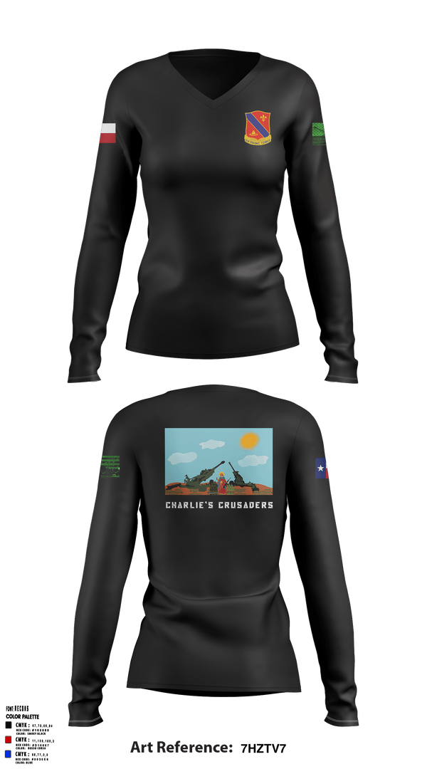 Women's Long Sleeve Vneck Shirt, , National Guard, Teamtime, Team time, sublimation, custom sports apparel, team uniforms, spirit wear, spiritwear, sports uniforms, custom shirts, team store, custom team store, fundraiser sports, apparel fundraiser