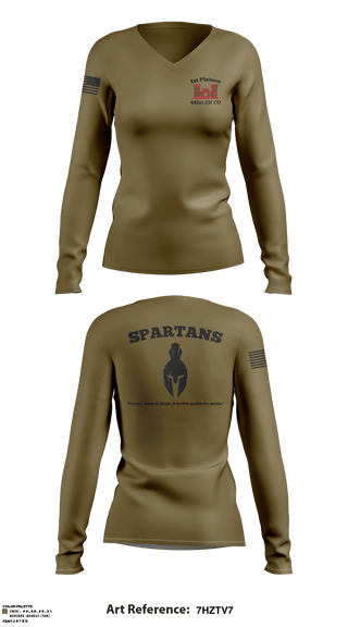 Women's Long Sleeve Vneck Shirt, , Army, Teamtime, Team time, sublimation, custom sports apparel, team uniforms, spirit wear, spiritwear, sports uniforms, custom shirts, team store, custom team store, fundraiser sports, apparel fundraiser