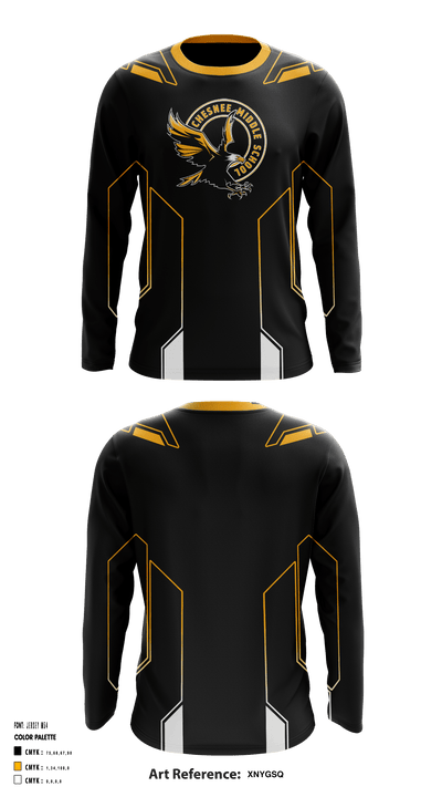 Chesnee Middle School Football 53381167 Long Sleeve Performance Shirt - 1