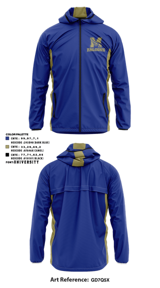 Windbreaker, Falcons, Football, Teamtime, Team time, sublimation, custom sports apparel, team uniforms, spirit wear, spiritwear, sports uniforms, custom shirts, team store, custom team store, fundraiser sports, apparel fundraiser