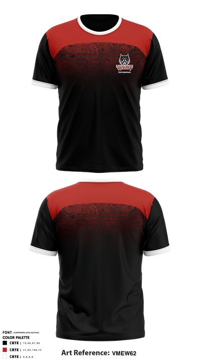 Hazelwood West High School Swimming 9230295 Short Sleeve Performance Shirt - 1