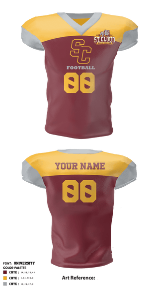 Football Jersey, Saint Cloud High School Football, Football, Teamtime, Team time, sublimation, custom sports apparel, team uniforms, spirit wear, spiritwear, sports uniforms, custom shirts, team store, custom team store, fundraiser sports, apparel fundraiser