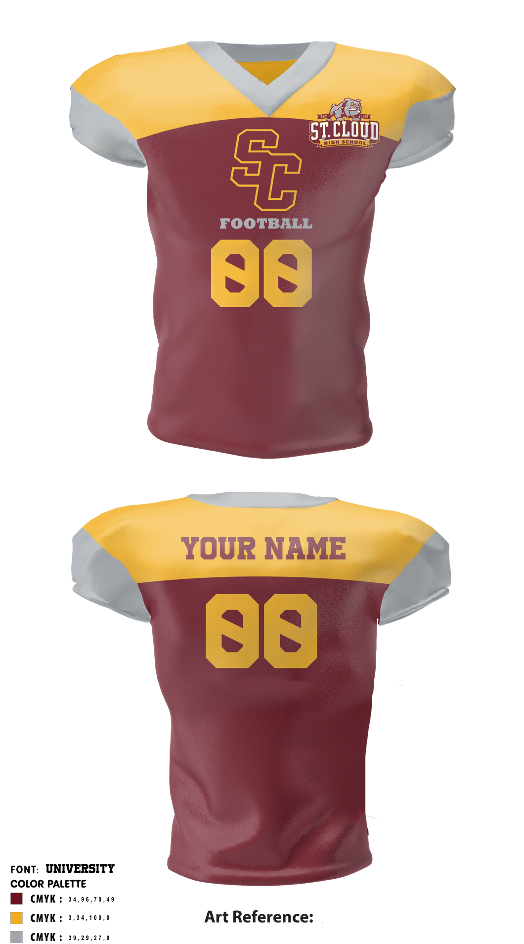 Football Jersey with Team Name & Number - Personalized Spiritwear