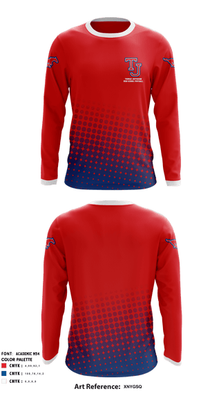 Long Sleeve Performance Shirt, Thomas Jefferson High School Football, Football, Teamtime, Team time, sublimation, custom sports apparel, team uniforms, spirit wear, spiritwear, sports uniforms, custom shirts, team store, custom team store, fundraiser sports, apparel fundraiser