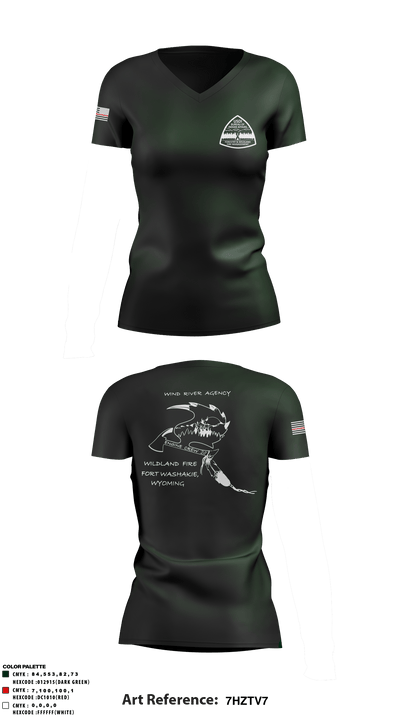 Wind River Agency Fire & Forestry 75939115 Women's Short Sleeve V-neck Shirt - 1