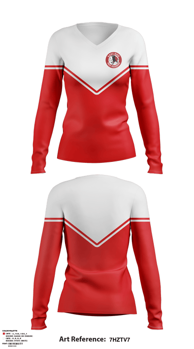 East Side High School Lacrosse 36025733 Women's Long Sleeve V-neck Shirt - 1