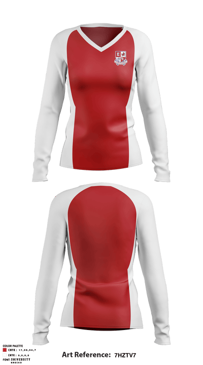 Earlham Soccer Club 98253358 Women's Long Sleeve V-neck Shirt - 1