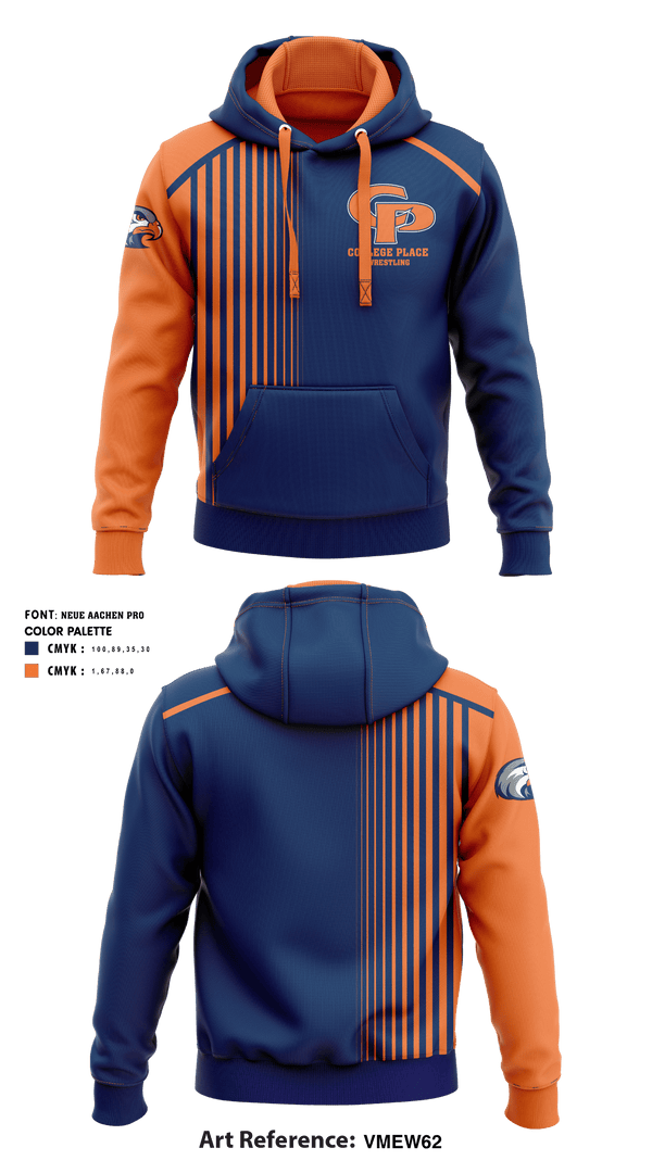 Hoodie, College Place High School Wrestling, Wrestling, Teamtime, Team time, sublimation, custom sports apparel, team uniforms, spirit wear, spiritwear, sports uniforms, custom shirts, team store, custom team store, fundraiser sports, apparel fundraiser
