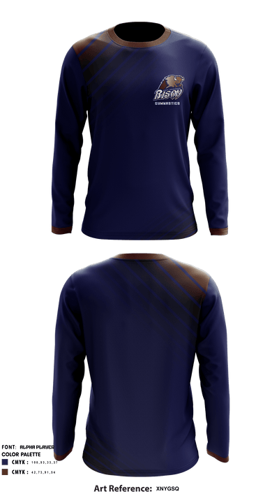 Hot Springs High School Gymnastics 1350793 Long Sleeve Performance Shirt - 1