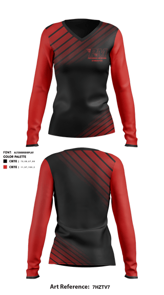 Women's Long Sleeve Vneck Shirt, Patchogue-Medford Gymnastics, School Spirit Store, Teamtime, Team time, sublimation, custom sports apparel, team uniforms, spirit wear, spiritwear, sports uniforms, custom shirts, team store, custom team store, fundraiser sports, apparel fundraiser