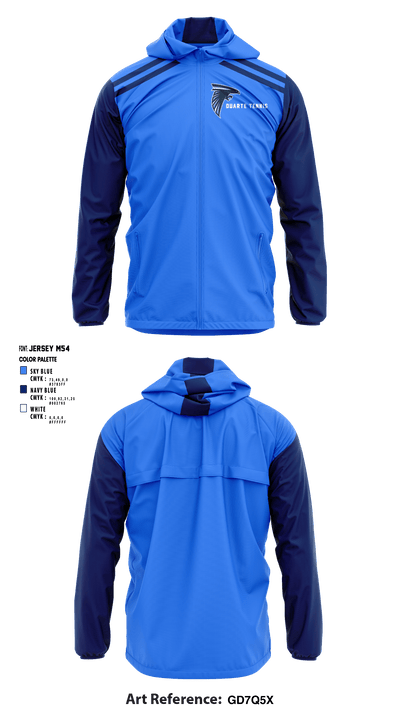 Duarte High School Tennis 45952175 Windbreaker - 1