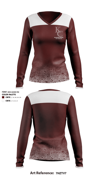 Women's Long Sleeve Vneck Shirt, Kalamazoo Central High School Swimming, School Spirit Store, Teamtime, Team time, sublimation, custom sports apparel, team uniforms, spirit wear, spiritwear, sports uniforms, custom shirts, team store, custom team store, fundraiser sports, apparel fundraiser