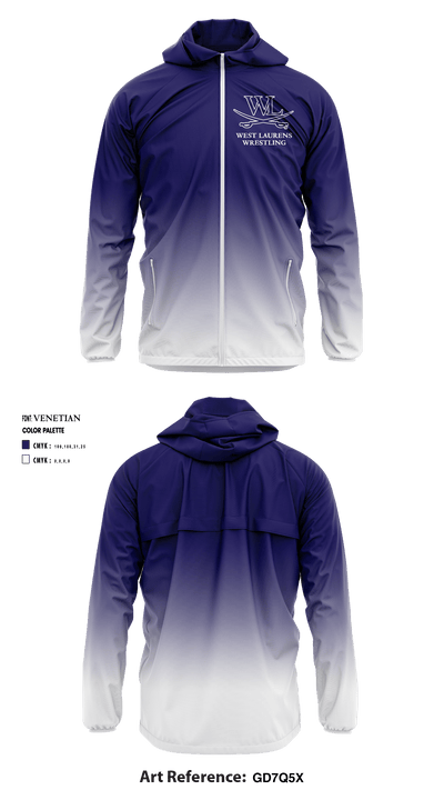 West Laurens High School Wrestling 83204724 Windbreaker - 1