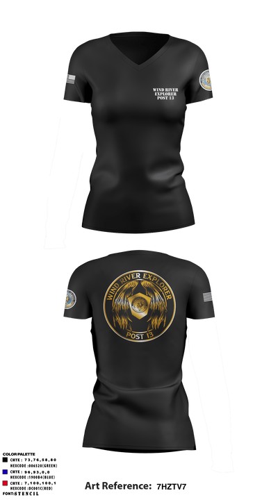 Wind River Explorer Post 13 83614343 Women's Short Sleeve V-neck Shirt - 4