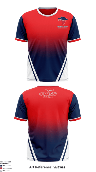 Saugerties Outlaws Youth Football 64678196 Short Sleeve Performance Shirt - 3