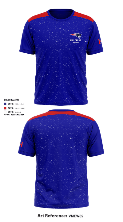 Hillcrest High School Baseball 20207857 Short Sleeve Performance Shirt - 1