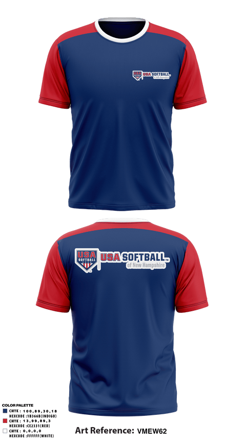 Short Sleeve Performance Shirt, Usa Softball New Hamsphire, Softball, Teamtime, Team time, sublimation, custom sports apparel, team uniforms, spirit wear, spiritwear, sports uniforms, custom shirts, team store, custom team store, fundraiser sports, apparel fundraiser