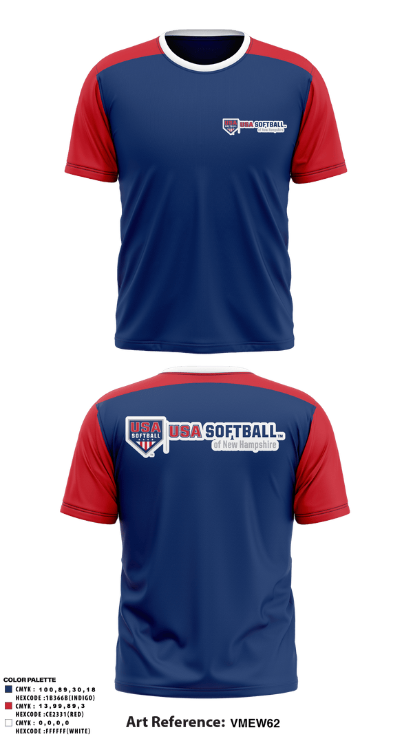 Short Sleeve Performance Shirt, Usa Softball New Hamsphire, Softball, Teamtime, Team time, sublimation, custom sports apparel, team uniforms, spirit wear, spiritwear, sports uniforms, custom shirts, team store, custom team store, fundraiser sports, apparel fundraiser