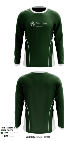 Long Sleeve Performance Shirt, The Bear Creek Upper School Tennis, Tennis, Teamtime, Team time, sublimation, custom sports apparel, team uniforms, spirit wear, spiritwear, sports uniforms, custom shirts, team store, custom team store, fundraiser sports, apparel fundraiser