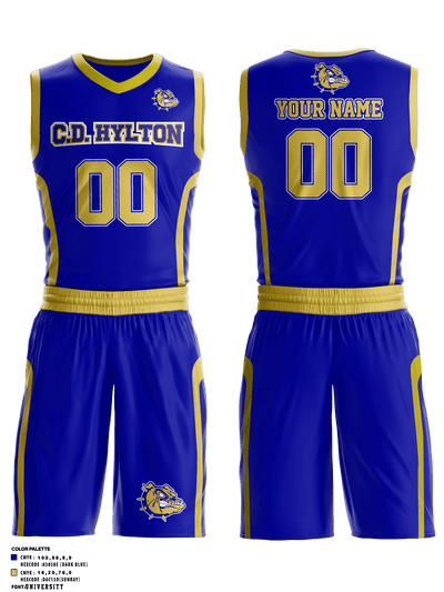 C D Hylton High School Basketball 34862109 Basketball Uniform - 1