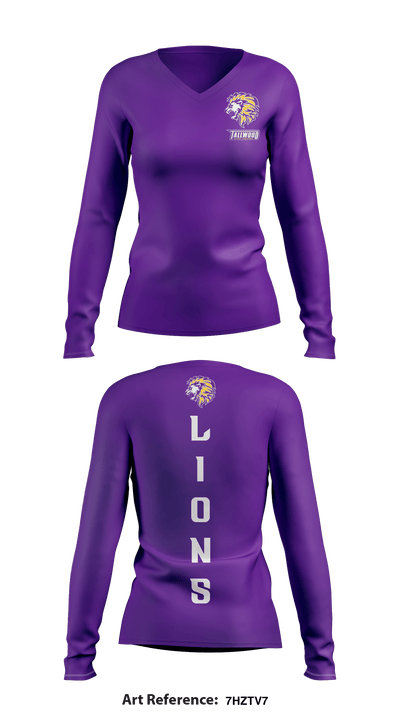 Tallwood Track & Field 44257356 Women's Long Sleeve V-neck Shirt - 4