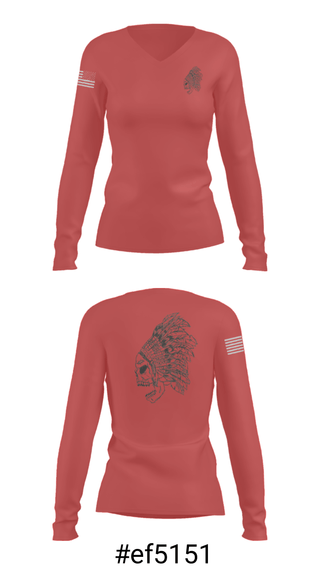 Women's Long Sleeve Vneck Shirt, , Marines, Teamtime, Team time, sublimation, custom sports apparel, team uniforms, spirit wear, spiritwear, sports uniforms, custom shirts, team store, custom team store, fundraiser sports, apparel fundraiser