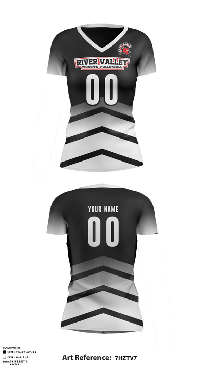 River Valley Middle School Volleyball 14447078 Women's Short Sleeve V-neck Shirt - 1