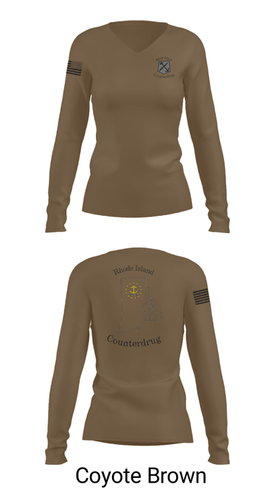 RI Counterdrug 89793472 Women's Long Sleeve V-neck Shirt - 37