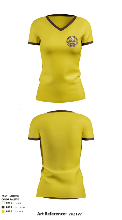 Waynedale High School Basketball 66944110 Women's Short Sleeve V-neck Shirt - 3