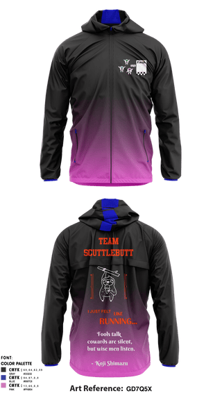 Windbreaker, Team Scuttlebutt, Cross Country, Teamtime, Team time, sublimation, custom sports apparel, team uniforms, spirit wear, spiritwear, sports uniforms, custom shirts, team store, custom team store, fundraiser sports, apparel fundraiser