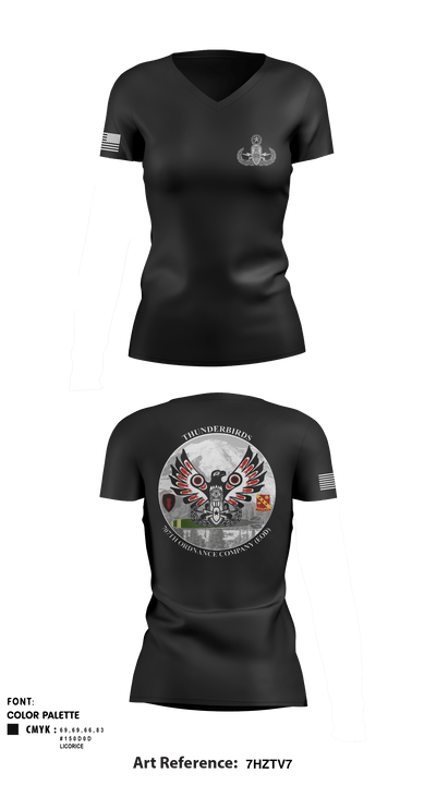 707th OD CO (EOD) 59109694 Women's Short Sleeve V-neck Shirt - 1