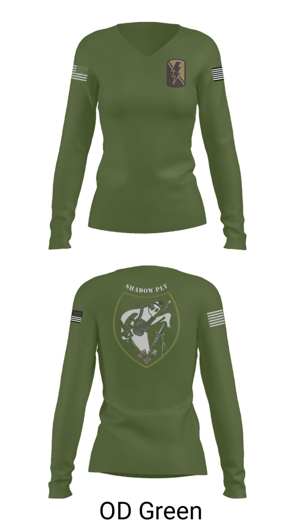 Women's Long Sleeve Vneck Shirt, , Army, Teamtime, Team time, sublimation, custom sports apparel, team uniforms, spirit wear, spiritwear, sports uniforms, custom shirts, team store, custom team store, fundraiser sports, apparel fundraiser