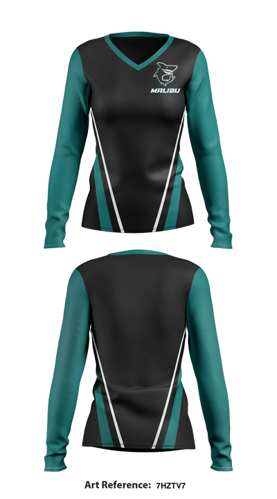 Malibu High School 94594289 Women's Long Sleeve V-neck Shirt - 1