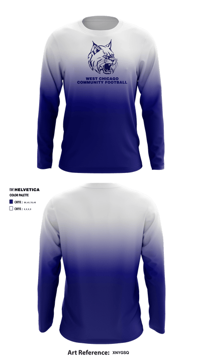 West Chicago Community High School Football 91799340 Long Sleeve Performance Shirt - 1