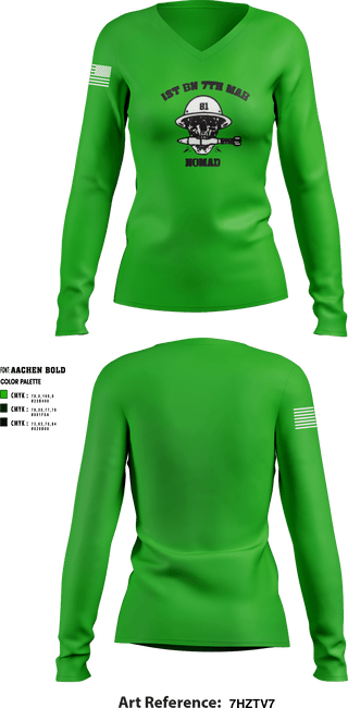 Women's Long Sleeve Vneck Shirt, , Marines, Teamtime, Team time, sublimation, custom sports apparel, team uniforms, spirit wear, spiritwear, sports uniforms, custom shirts, team store, custom team store, fundraiser sports, apparel fundraiser