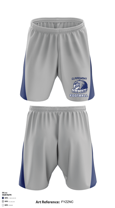 Clairemont Hawks Youth Football & Cheer 16851027 Athletic Shorts With Pockets - 1