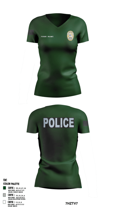 Church Point Police 92600366 Women's Short Sleeve V-neck Shirt - 1