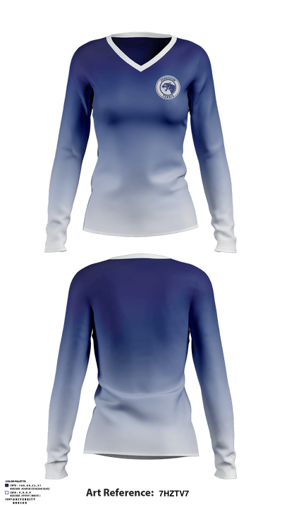 Jemison High School Tennis 98193156 Women's Long Sleeve V-neck Shirt - 1