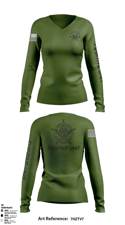 RCSO Fugitive Unit 51311799 Women's Long Sleeve V-neck Shirt - 1
