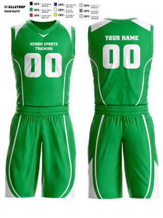 Basketball Uniform, Venom Sports Training, Men's Basketball, Teamtime, Team time, sublimation, custom sports apparel, team uniforms, spirit wear, spiritwear, sports uniforms, custom shirts, team store, custom team store, fundraiser sports, apparel fundraiser