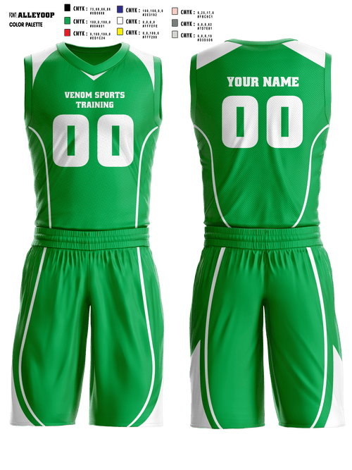 Basketball Uniform, Venom Sports Training, Men's Basketball, Teamtime, Team time, sublimation, custom sports apparel, team uniforms, spirit wear, spiritwear, sports uniforms, custom shirts, team store, custom team store, fundraiser sports, apparel fundraiser