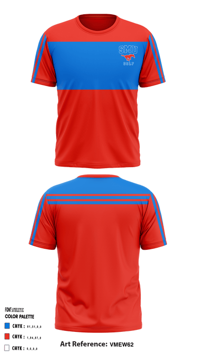 Southern Methodist University Golf 60472780 Short Sleeve Performance Shirt - 1